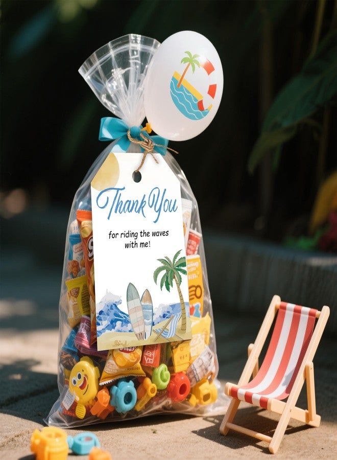 Aukolass 50pcs Surfing Thank You Tags, The Big One Surf Up Favor Tags for Summer Beach Themed Birthday and Baby Shower Party Gift Wrapping Decoration (Surf) - Image 3